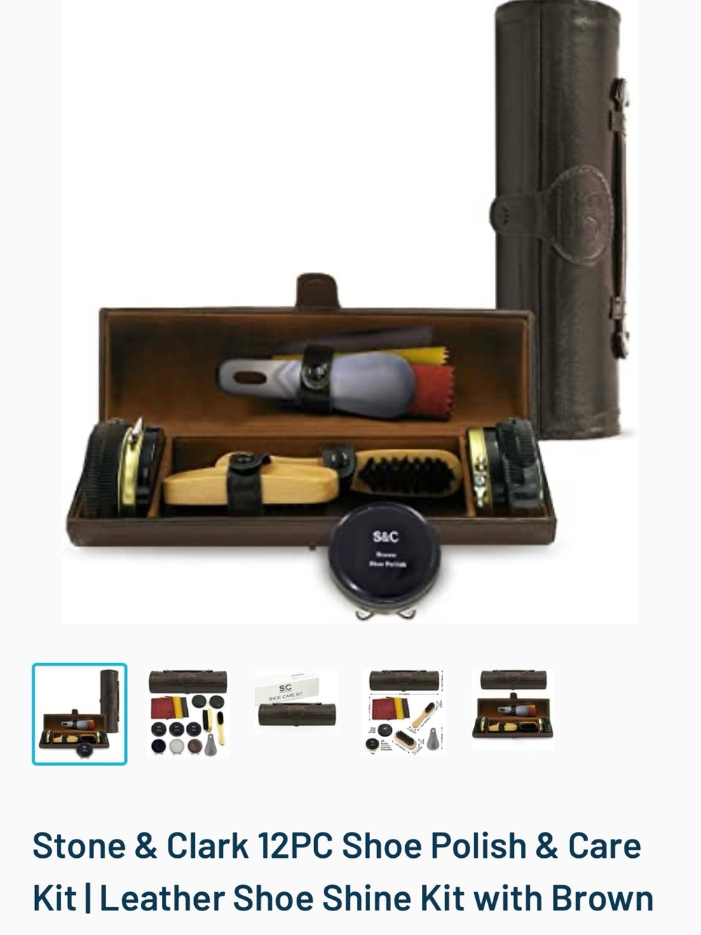 Stone & Clark 12PC Brown Men’s Shoe Polish & Care Kit